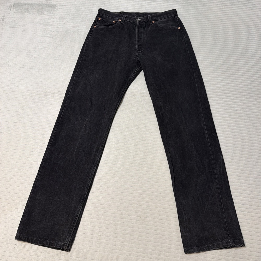 Vintage Levis 501 Jeans Mens 31x33 Fit Black Denim 90s Made USA Skater Grunge